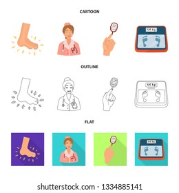 Isolated object of diet and treatment  logo. Collection of diet and medicine vector icon for stock.
