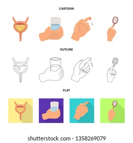 Isolated object of diet and treatment  logo. Set of diet and medicine stock vector illustration.