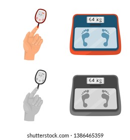 Isolated object of diet and treatment  logo. Set of diet and medicine vector icon for stock.