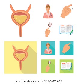 Isolated object of diet and treatment logo. Collection of diet and medicine stock symbol for web.