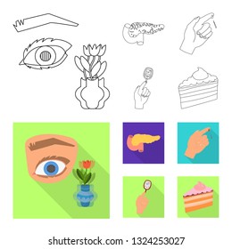 Isolated object of diet and treatment  sign. Collection of diet and medicine stock vector illustration.
