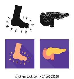 Isolated object of diet and treatment  sign. Collection of diet and medicine vector icon for stock.