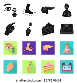 Isolated object of diet and treatment  symbol. Collection of diet and medicine vector icon for stock.