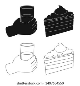 Isolated object of diet and treatment  symbol. Set of diet and medicine vector icon for stock.