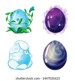 Isolated object of dinosaur and magic sign. Collection of dinosaur and fantasy stock vector illustration.