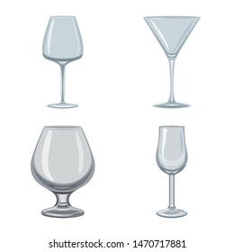 Isolated object of dishes and container icon. Collection of dishes and glassware vector icon for stock.