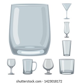 Isolated object of dishes and container sign. Set of dishes and glassware vector icon for stock.