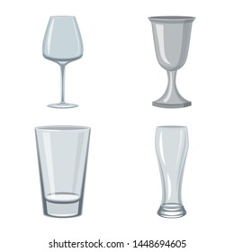 Isolated object of dishes and container sign. Collection of dishes and glassware stock symbol for web.