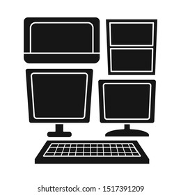 Isolated object of display and pc icon. Web element of display and monitor stock symbol for web.