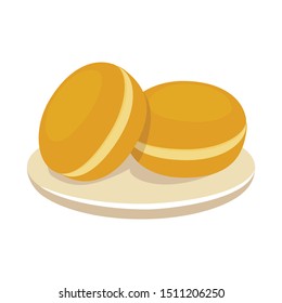 Isolated object of donut and dish logo. Graphic of donut and doughnut stock vector illustration.