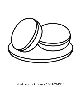 Isolated object of donut and dish logo. Graphic of donut and doughnut stock vector illustration.