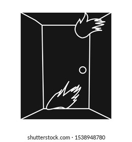Isolated object of door and flame logo. Web element of door and exit stock vector illustration.