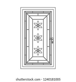Isolated object of door and front icon. Collection of door and wooden vector icon for stock.