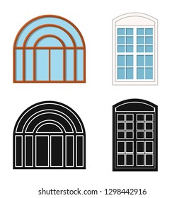 Isolated object of door and front icon. Set of door and wooden vector icon for stock.