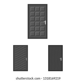 Isolated object of door and front icon. Collection of door and wooden vector icon for stock.
