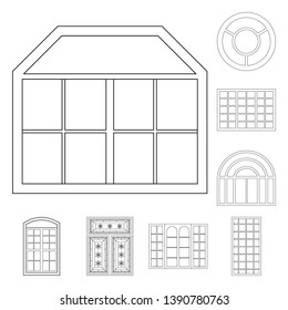 Isolated object of door and front icon. Set of door and wooden stock vector illustration.