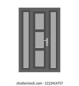 Isolated object of door and front logo. Collection of door and wooden vector icon for stock.