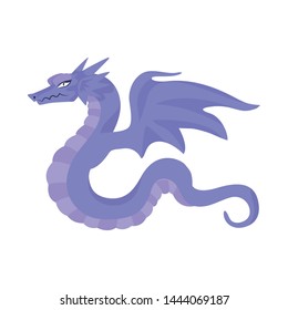 Isolated object of dragon and tail sign. Set of dragon and beast vector icon for stock.