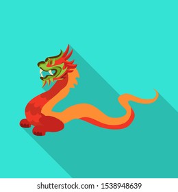 Isolated object of dragon and zodiac logo. Web element of dragon and tattoo vector icon for stock.