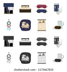 Isolated object of dreams and night icon. Set of dreams and bedroom stock symbol for web.