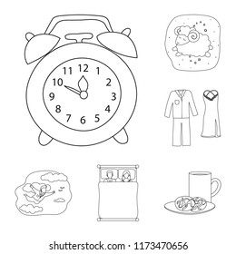 Isolated object of dreams and night icon. Collection of dreams and bedroom stock vector illustration.