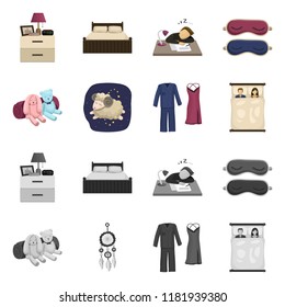 Isolated object of dreams and night icon. Collection of dreams and bedroom vector icon for stock.