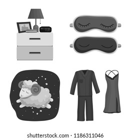 Isolated object of dreams and night icon. Set of dreams and bedroom vector icon for stock.