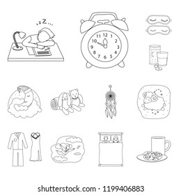 Isolated object of dreams and night icon. Collection of dreams and bedroom stock vector illustration.