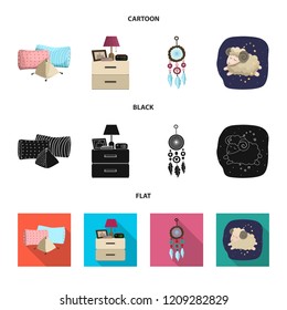 Isolated object of dreams and night icon. Collection of dreams and bedroom stock vector illustration.