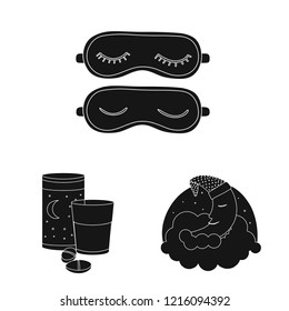 Isolated object of dreams and night icon. Collection of dreams and bedroom stock vector illustration.