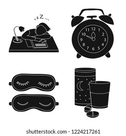 Isolated object of dreams and night icon. Collection of dreams and bedroom vector icon for stock.