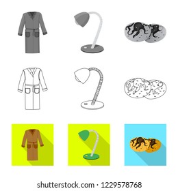 Isolated object of dreams and night icon. Collection of dreams and bedroom stock vector illustration.