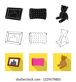 Isolated object of dreams and night icon. Collection of dreams and bedroom stock vector illustration.