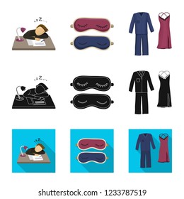 Isolated object of dreams and night icon. Set of dreams and bedroom stock symbol for web.