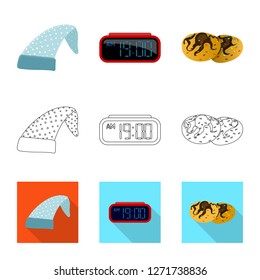 Isolated object of dreams and night icon. Set of dreams and bedroom stock symbol for web.