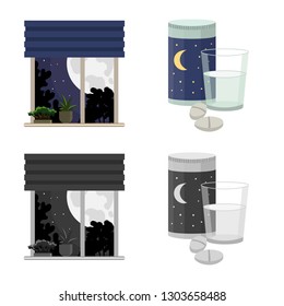 Isolated object of dreams and night icon. Collection of dreams and bedroom stock symbol for web.