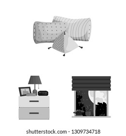 Isolated object of dreams and night icon. Collection of dreams and bedroom stock vector illustration.