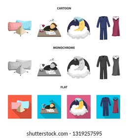 Isolated object of dreams and night icon. Collection of dreams and bedroom vector icon for stock.