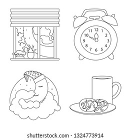 Isolated object of dreams and night icon. Collection of dreams and bedroom stock symbol for web.
