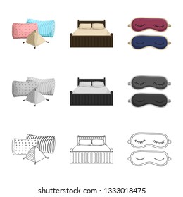 Isolated object of dreams and night icon. Collection of dreams and bedroom stock symbol for web.