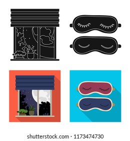 Isolated object of dreams and night logo. Set of dreams and bedroom stock symbol for web.