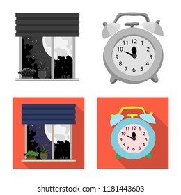 Isolated object of dreams and night logo. Set of dreams and bedroom stock symbol for web.