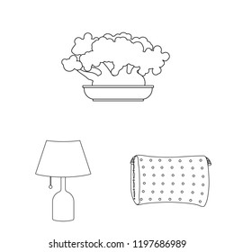 Isolated object of dreams and night logo. Collection of dreams and bedroom vector icon for stock.