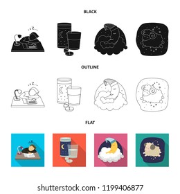 Isolated object of dreams and night logo. Collection of dreams and bedroom stock vector illustration.