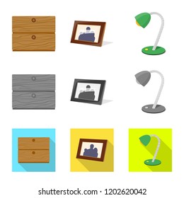 Isolated object of dreams and night logo. Set of dreams and bedroom stock symbol for web.