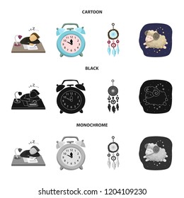 Isolated object of dreams and night logo. Collection of dreams and bedroom stock symbol for web.
