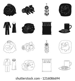 Isolated object of dreams and night logo. Collection of dreams and bedroom stock symbol for web.