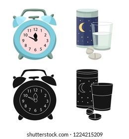 Isolated object of dreams and night logo. Collection of dreams and bedroom stock vector illustration.