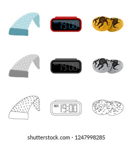 Isolated object of dreams and night logo. Collection of dreams and bedroom stock vector illustration.