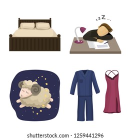 Isolated object of dreams and night logo. Set of dreams and bedroom vector icon for stock.
